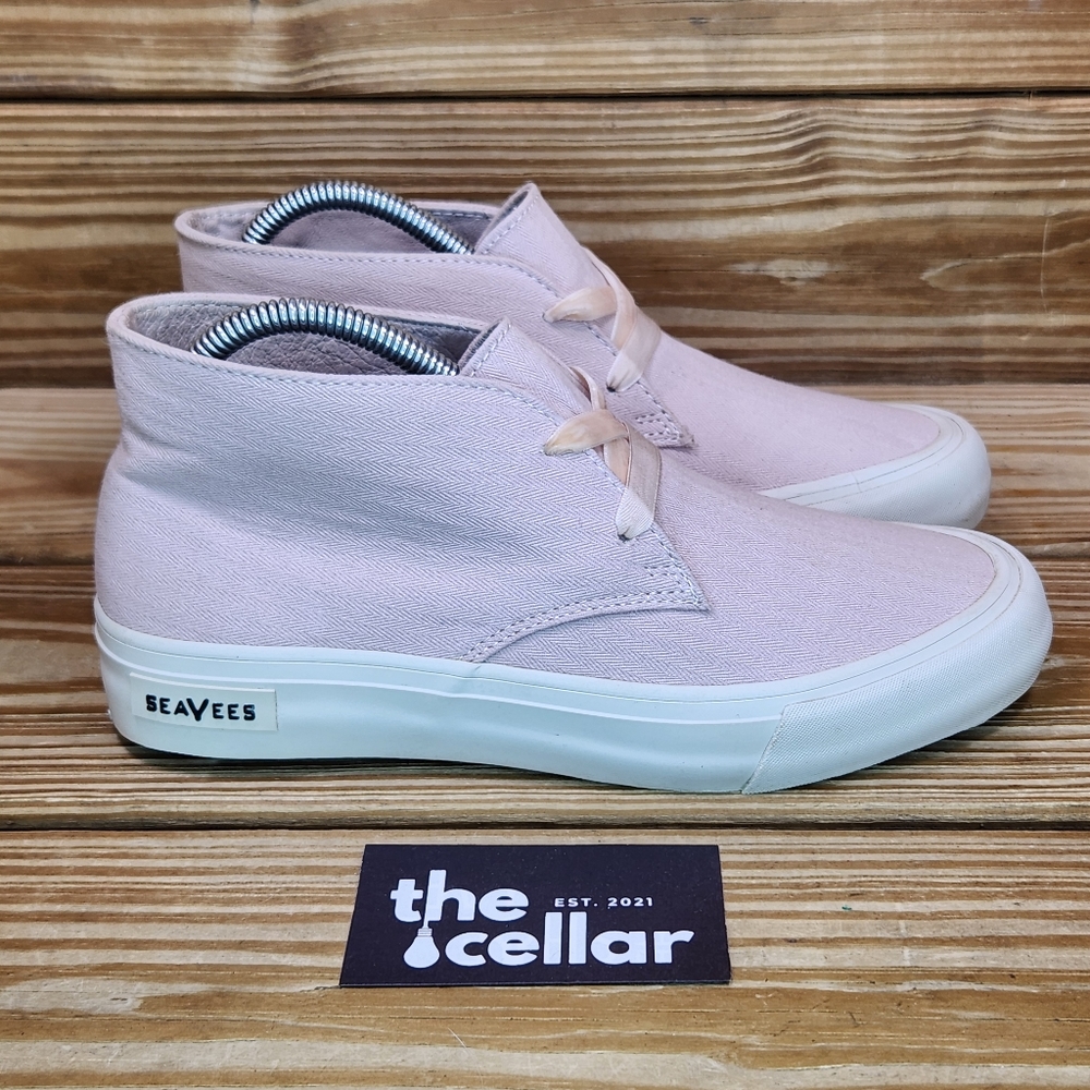 SeaVees Womens 8 Mason Desert Boot Light Pink Canvas Ankle Shoes